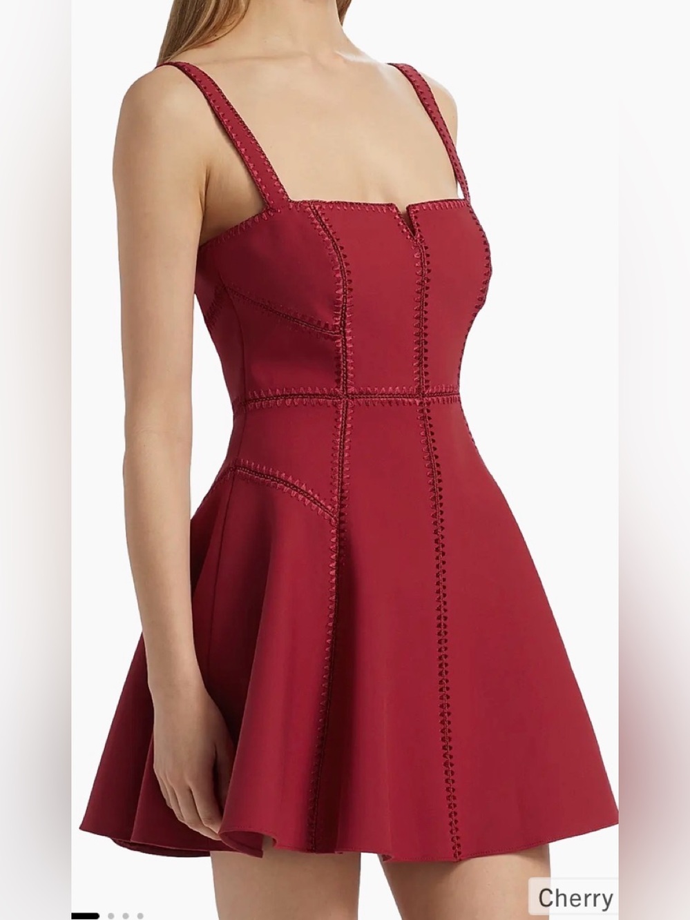 CINQ A SEPT Red Mini Fit-and-Flare Dress